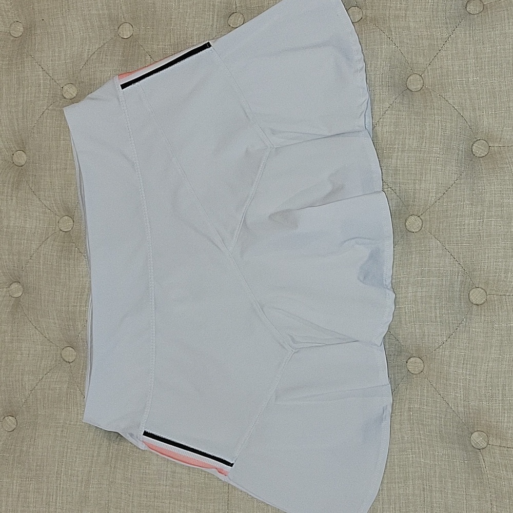 Lucky In Love tennis skirt Flounce Tennis 14" Skort - white sz LARGE